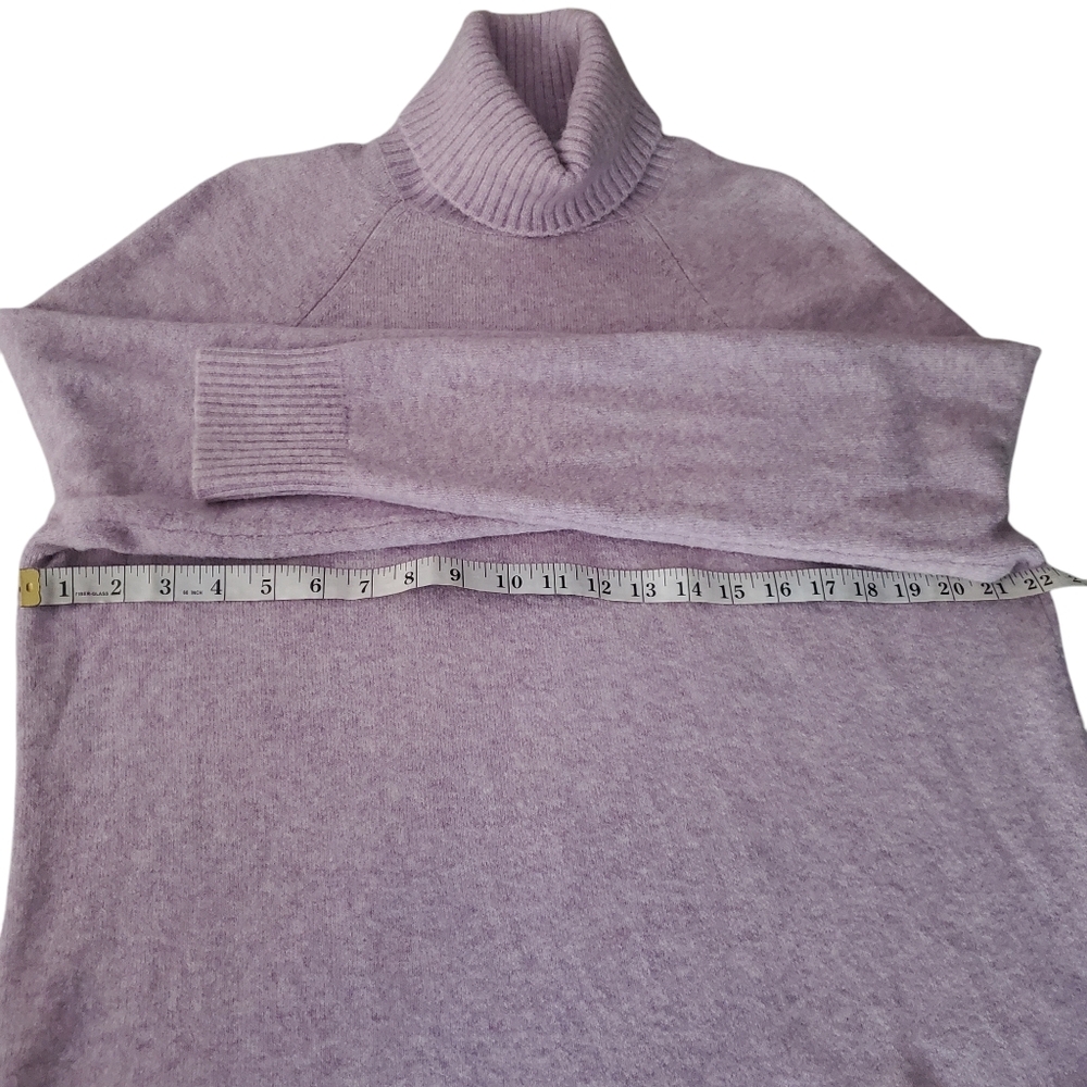 J.CREW Lavender Alpaca/ Wool Blend‎ High-Low Turtle Neck Sweater Women’s Large - Picture 9 of 14